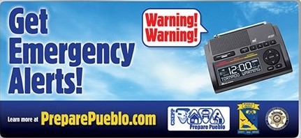 Get Emergency Alerts! - Learn more at PreparePueblo.com